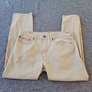 Levi's 502 Jeans Men's 36x32 Tan Beige Regular Fit  Tapered Leg Brown Light Wash